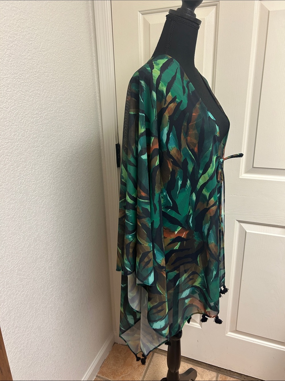 Belle Beach By Kim Gravel Tropi-Cool Key West Cover-Up, Green, Good, Black, M/L View 5